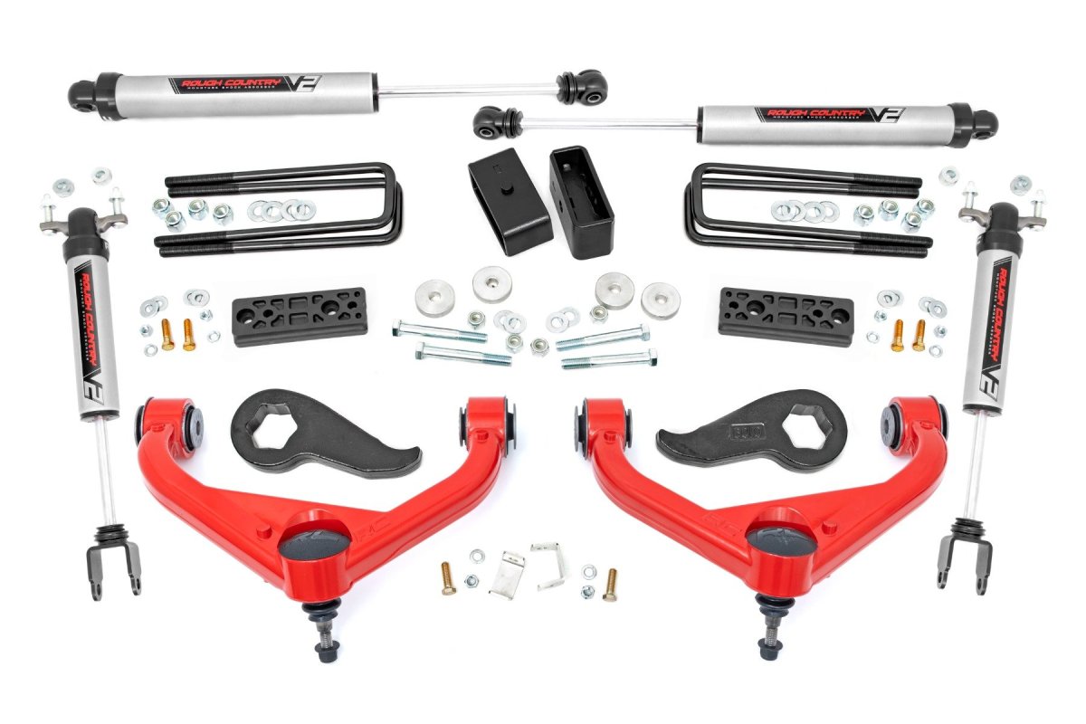 GMC Sierra 3500 HD Suspension Lift Kit - Front + Rear - Rough Country - 3.5 Inch Lift, UCAs, V2 - '20-'23